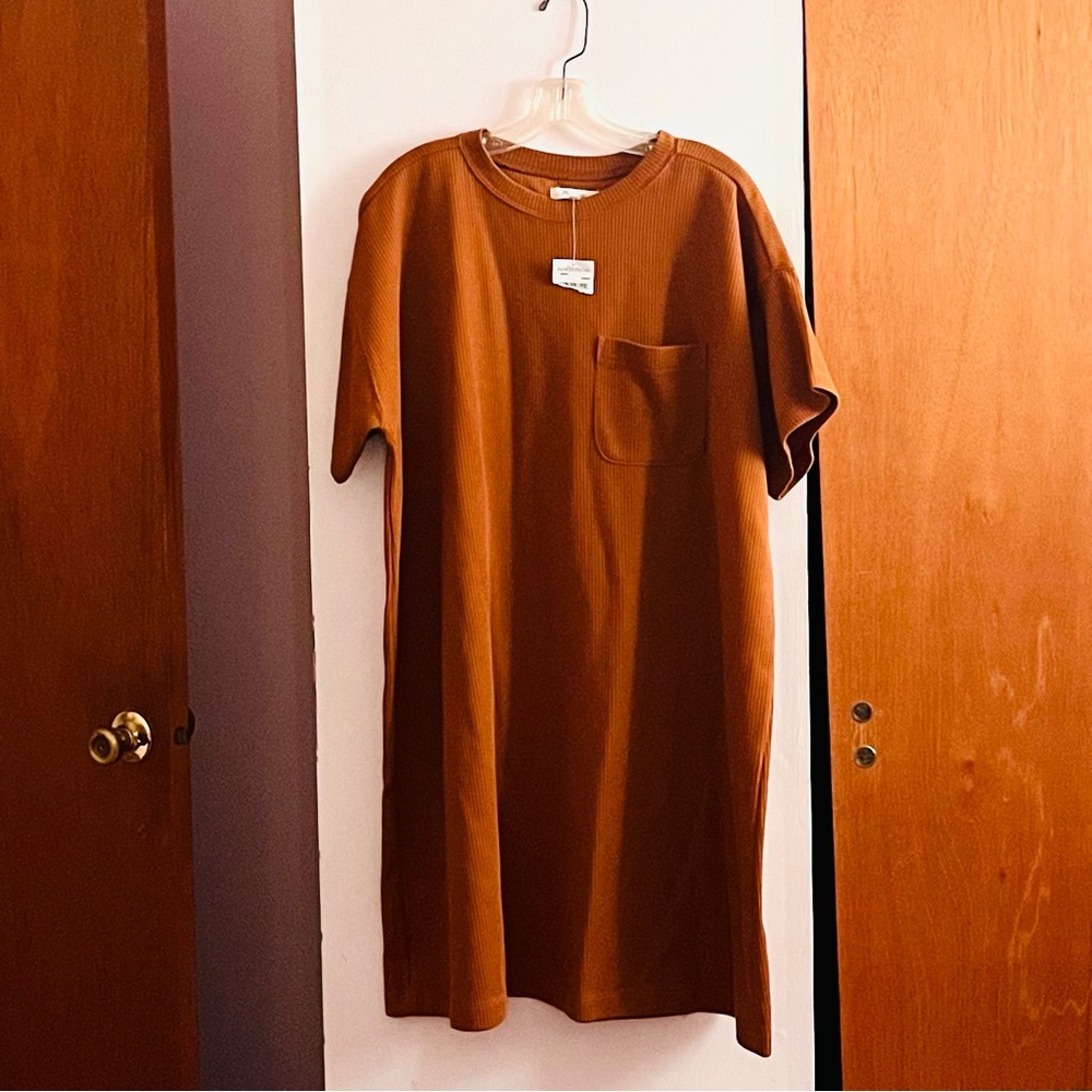 Madewell Ribbed T-Shirt Dress with Pocket